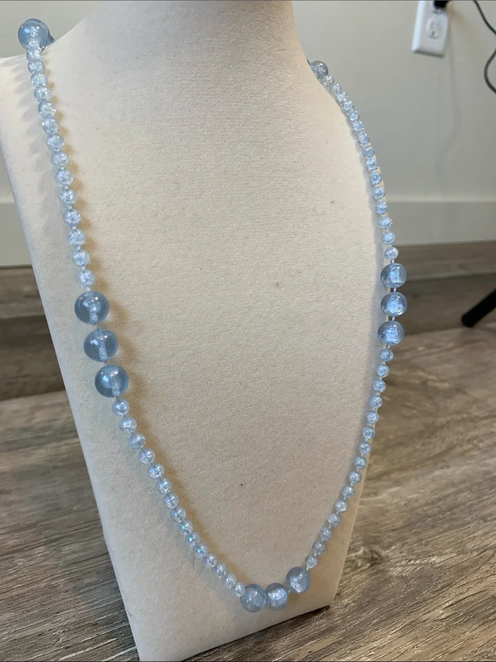 Light Blue Beaded Necklace - Women's Jewelry